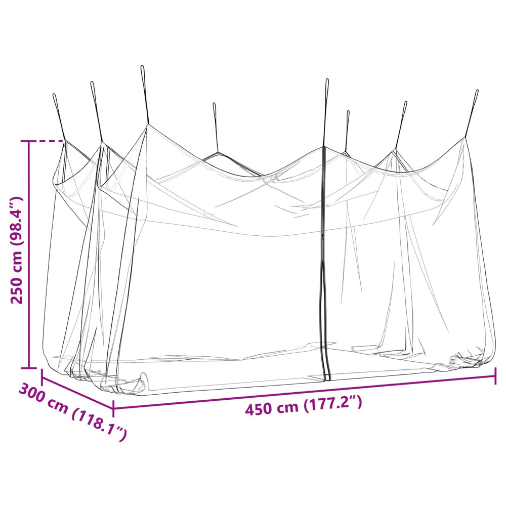 Produktbild för Trädgårdsmyggnät 156 Mesh Svart 3 x 4,5 x 2,5 m Polyester