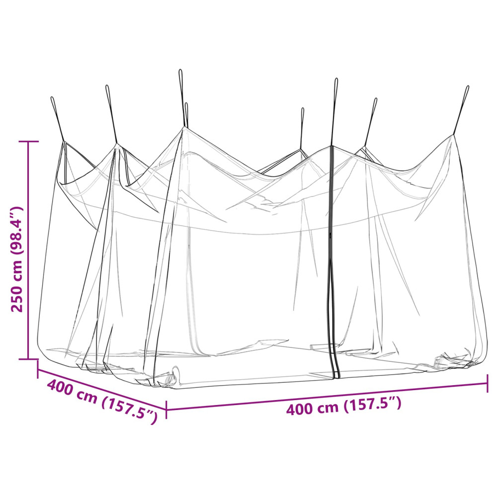 Produktbild för Trädgårdsmyggnät 156 Mesh Svart 4 x 4 x 2,5 m Polyester