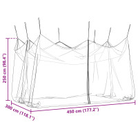 Produktbild för Trädgårdsmyggnät 156 Mesh Vit 3 x 4,5 x 2,5 m Polyester