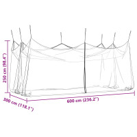 Produktbild för Trädgårdsmyggnät 156 Mesh Vit 3 x 6 x 2,5 m Polyester