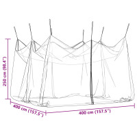 Produktbild för Trädgårdsmyggnät 156 Mesh Vit 4 x 4 x 2,5 m Polyester