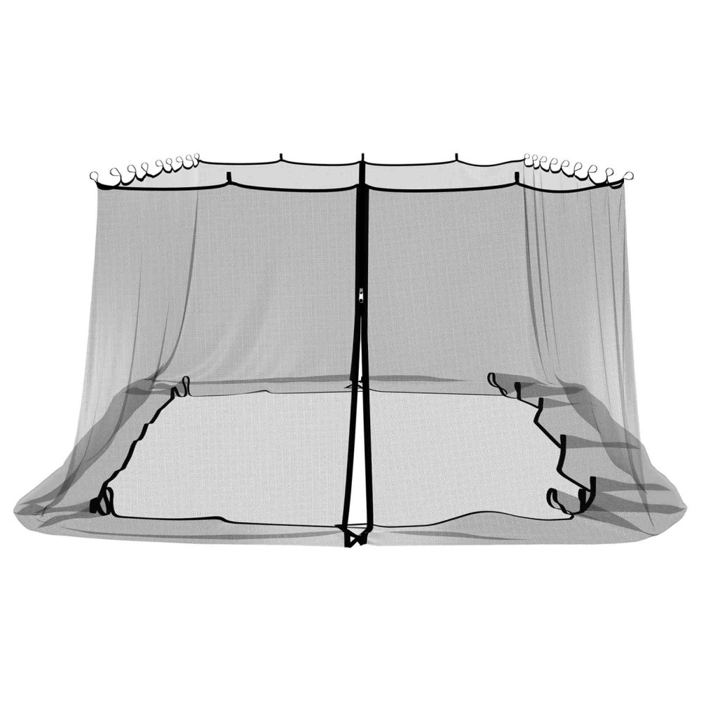 Produktbild för Myggnät för lusthus 220 mesh Svart 6 x 3 x 2 m Polyester