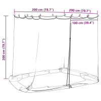 Produktbild för Myggnät för lusthus 220 mesh Vit 2 x 2 x 2 m Polyester