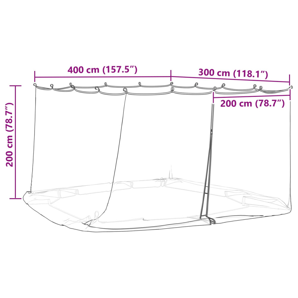 Produktbild för Myggnät för lusthus 220 mesh Vit 4 x 3 x 2 cm Polyester