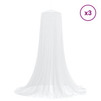 Produktbild för Myggnät för säng 3 pcs 156 mesh Vit Ø56 x 220 cm Polyester