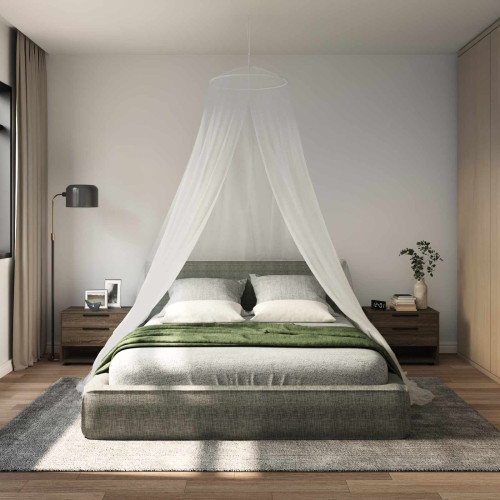 vidaXL Myggnät för säng 3 pcs 156 nät Vit Ø56 x 220 cm Polyester