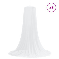 Produktbild för Myggnät för säng 3 pcs 156 mesh Vit Ø56 x 220 cm Polyester