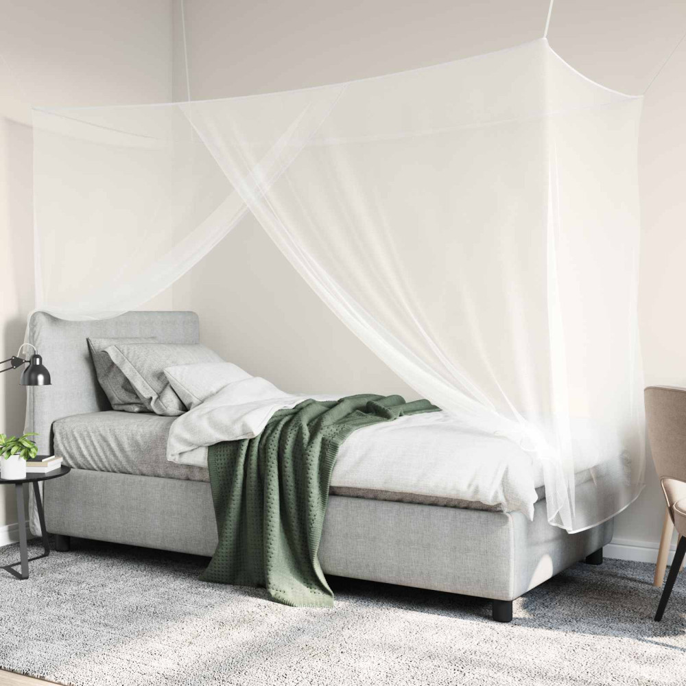 Produktbild för Myggnät för säng 156 nät 3 pcs Vit Polyester
