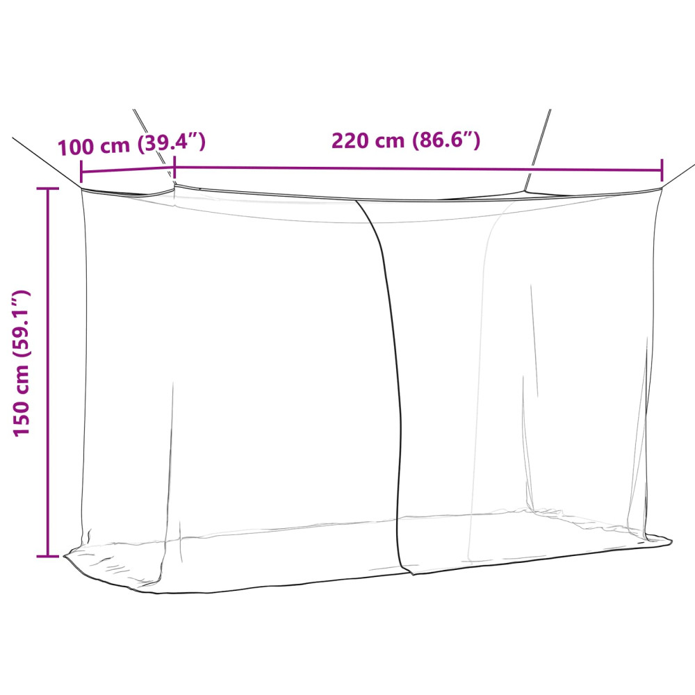 Produktbild för Myggnät för säng 156 nät 3 pcs Vit Polyester