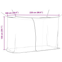 Produktbild för Myggnät för säng 156 nät 3 pcs Vit Polyester