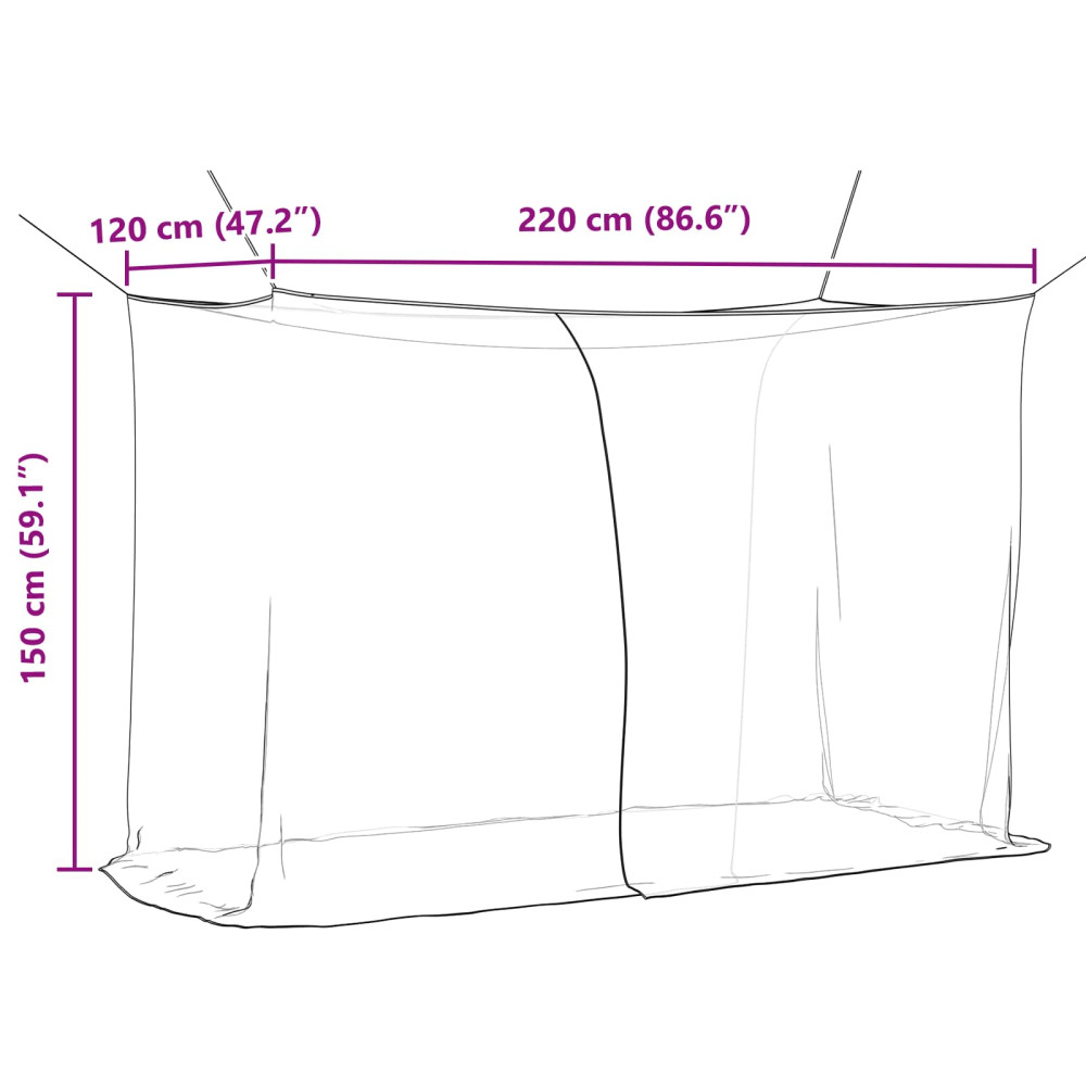 Produktbild för Myggnät för säng 156 nät 3 pcs Vit Polyester
