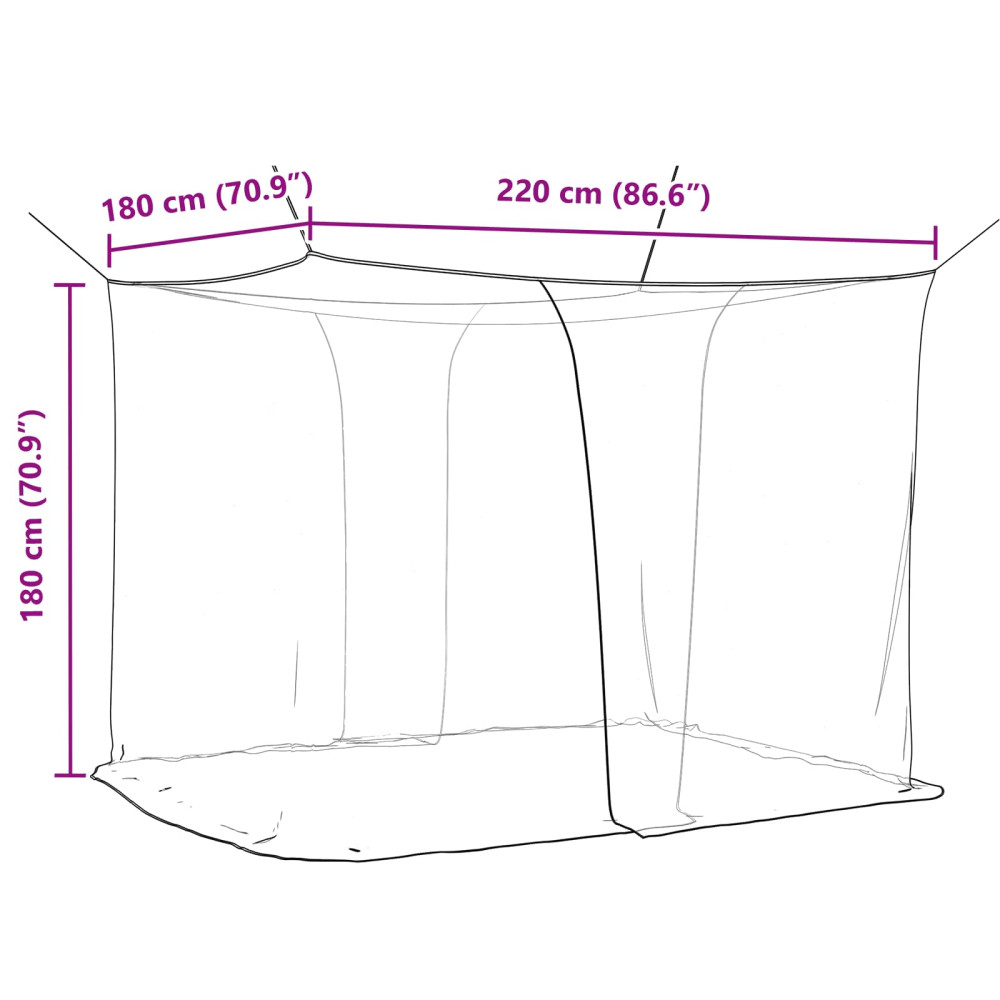 Produktbild för Myggnät för säng 156 nät 3 pcs Vit Polyester