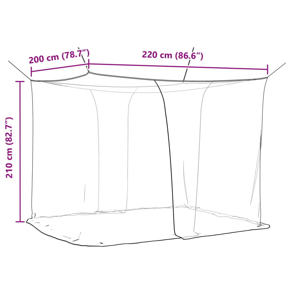 Produktbild för Myggnät för säng 156 nät 3 pcs Vit Polyester