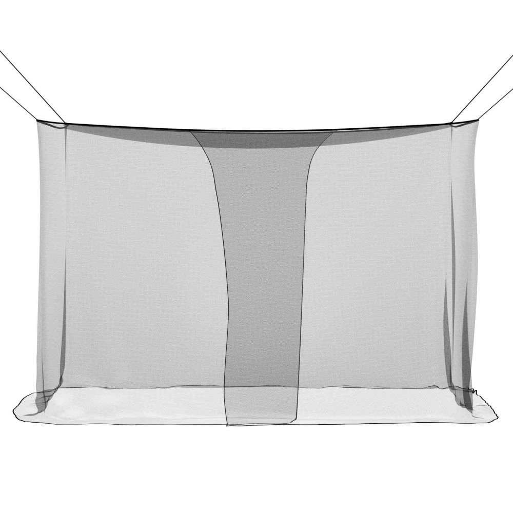 Produktbild för Myggnät för säng 156 nät Svart 220 x 100 x 150 cm Polyester