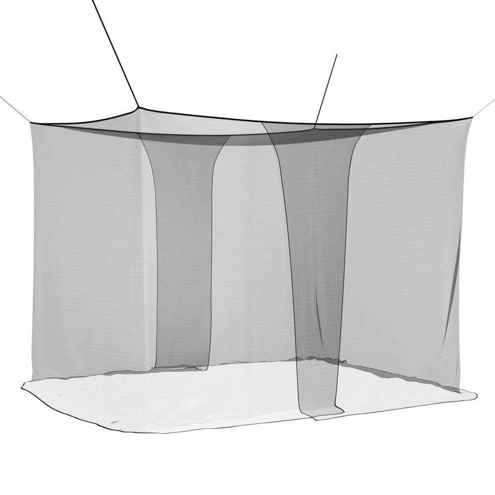 Produktbild för Myggnät för säng 156 nät Svart 220 x 200 x 210 cm Polyester
