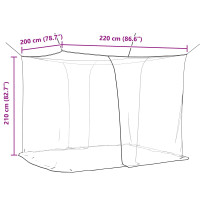 Produktbild för Myggnät för säng 156 nät Svart 220 x 200 x 210 cm Polyester