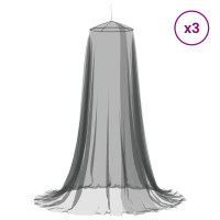 Produktbild för Myggnät för säng 3 pcs 156 mesh Svart Ø56 x 220 cm Polyester