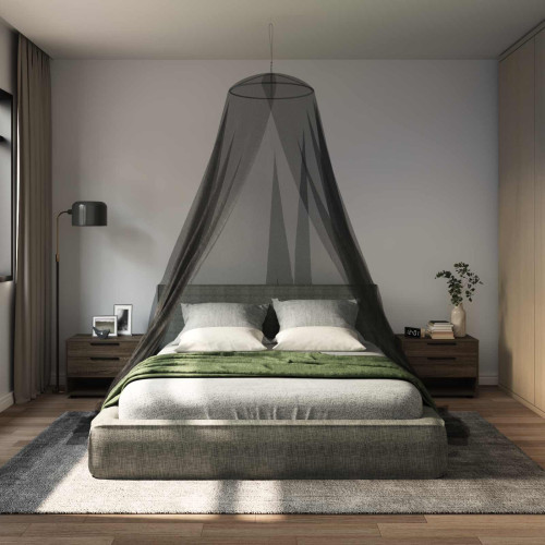 vidaXL Myggnät för säng 3 pcs 156 nät Svart Ø56 x 220 cm Polyester