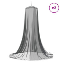 Produktbild för Myggnät för säng 3 pcs 156 mesh Svart ⌀56 x 220 cm Polyester