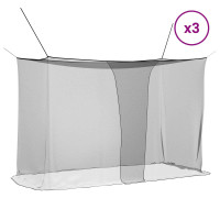Produktbild för Myggnät för säng 156 nät 3 pcs Svart Polyester