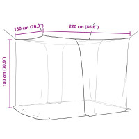 Produktbild för Myggnät för säng 156 nät 3 pcs Svart Polyester