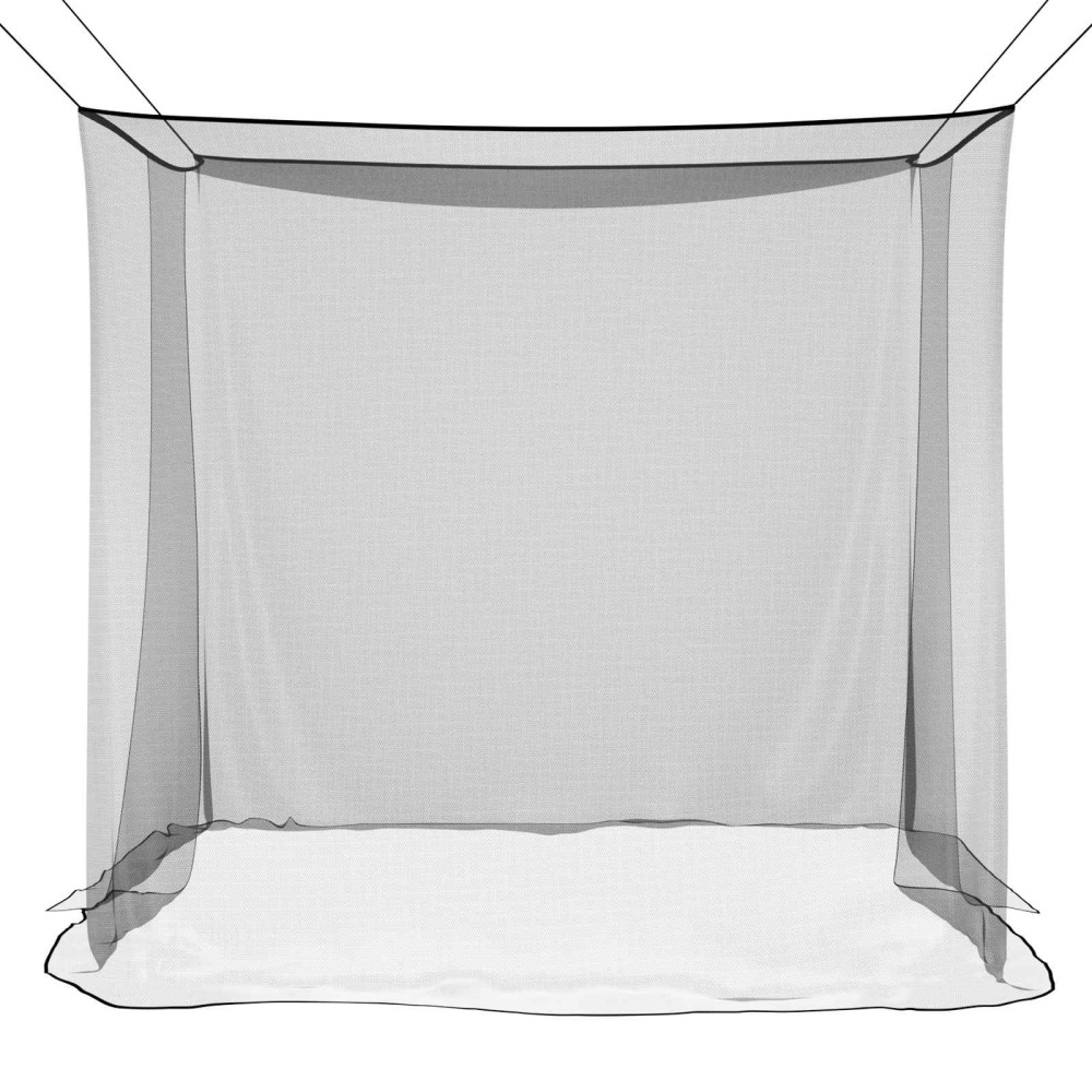 Produktbild för Myggnät för säng 156 nät 3 pcs Svart Polyester