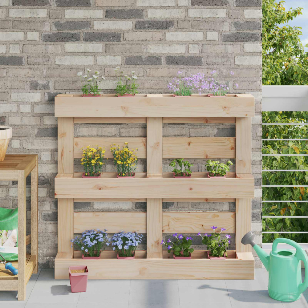 Produktbild för Blomlådor för Euro-pallar 12 pcs Brun 14 x 9 x 9,5 cm