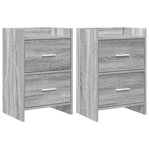 vidaXL Sängbord 2 pcs Grå Sonoma 40 x 30 x 60 cm Konstruerat trä - Nattduksbord