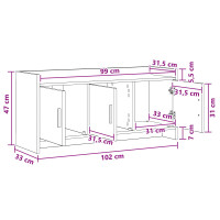 Produktbild för TV-skåp 102 x 33 x 47 cm Artisan-ek Konstruerat trä