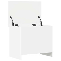 Produktbild för Förvaringskista med lagring Vit 60 x 40 x 50 cm Konstruerat trä