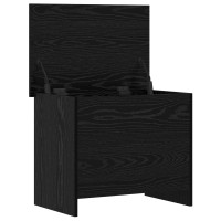 Produktbild för Förvaringskista Svart ek 60 x 40 x 50 cm Konstruerat trä