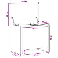 Produktbild för Förvaringskista Svart ek 60 x 40 x 50 cm Konstruerat trä