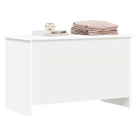 Produktbild för Förvaringskista med lagring Vit 80 x 40 x 50 cm Konstruerat trä