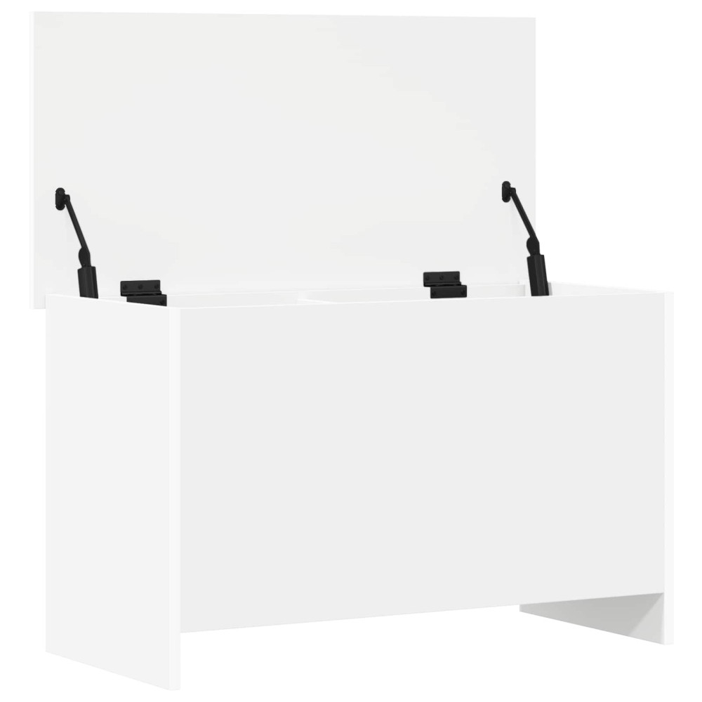 Produktbild för Förvaringskista med lagring Vit 80 x 40 x 50 cm Konstruerat trä