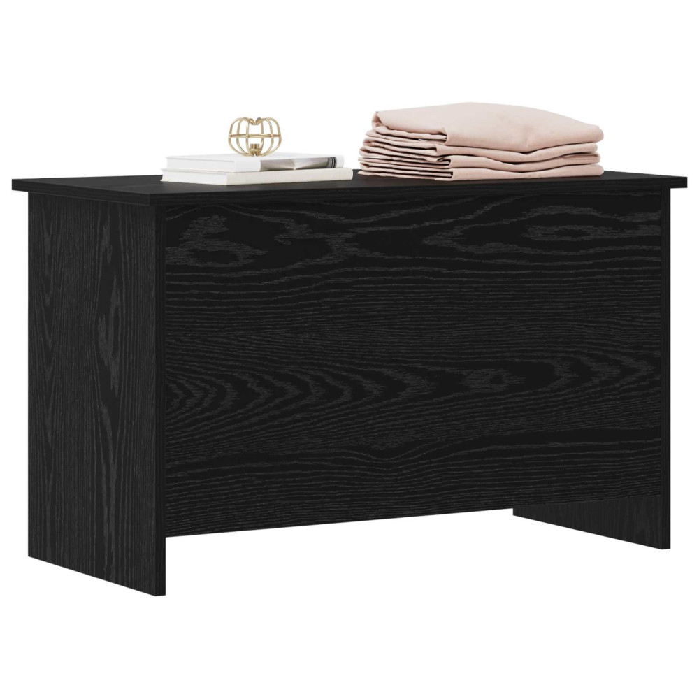 Produktbild för Förvaringskista Svart ek 80 x 40 x 50 cm Konstruerat trä