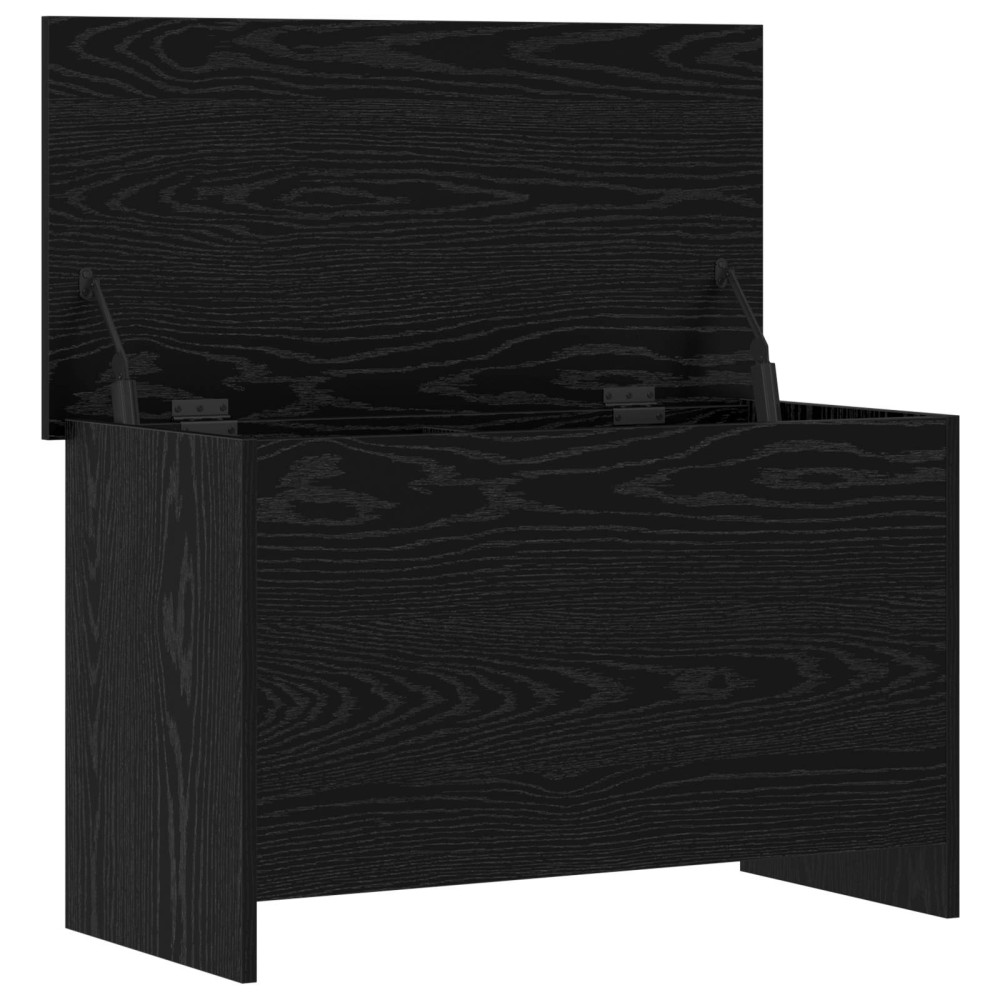Produktbild för Förvaringskista Svart ek 80 x 40 x 50 cm Konstruerat trä