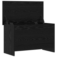 Produktbild för Förvaringskista Svart ek 80 x 40 x 50 cm Konstruerat trä