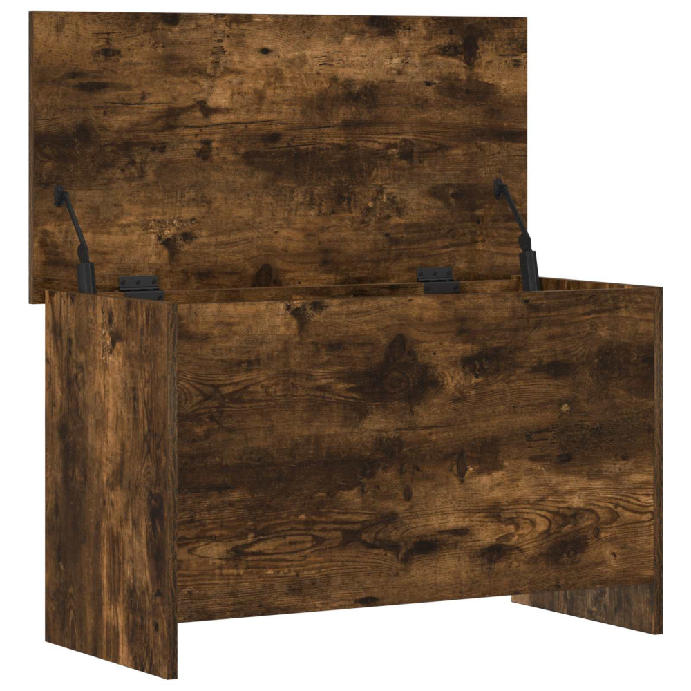 Produktbild för Förvaringskista Rökt ek 80 x 40 x 50 cm Konstruerat trä