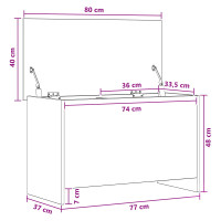 Produktbild för Förvaringskista Grå Sonoma 80 x 40 x 50 cm Konstruerat trä