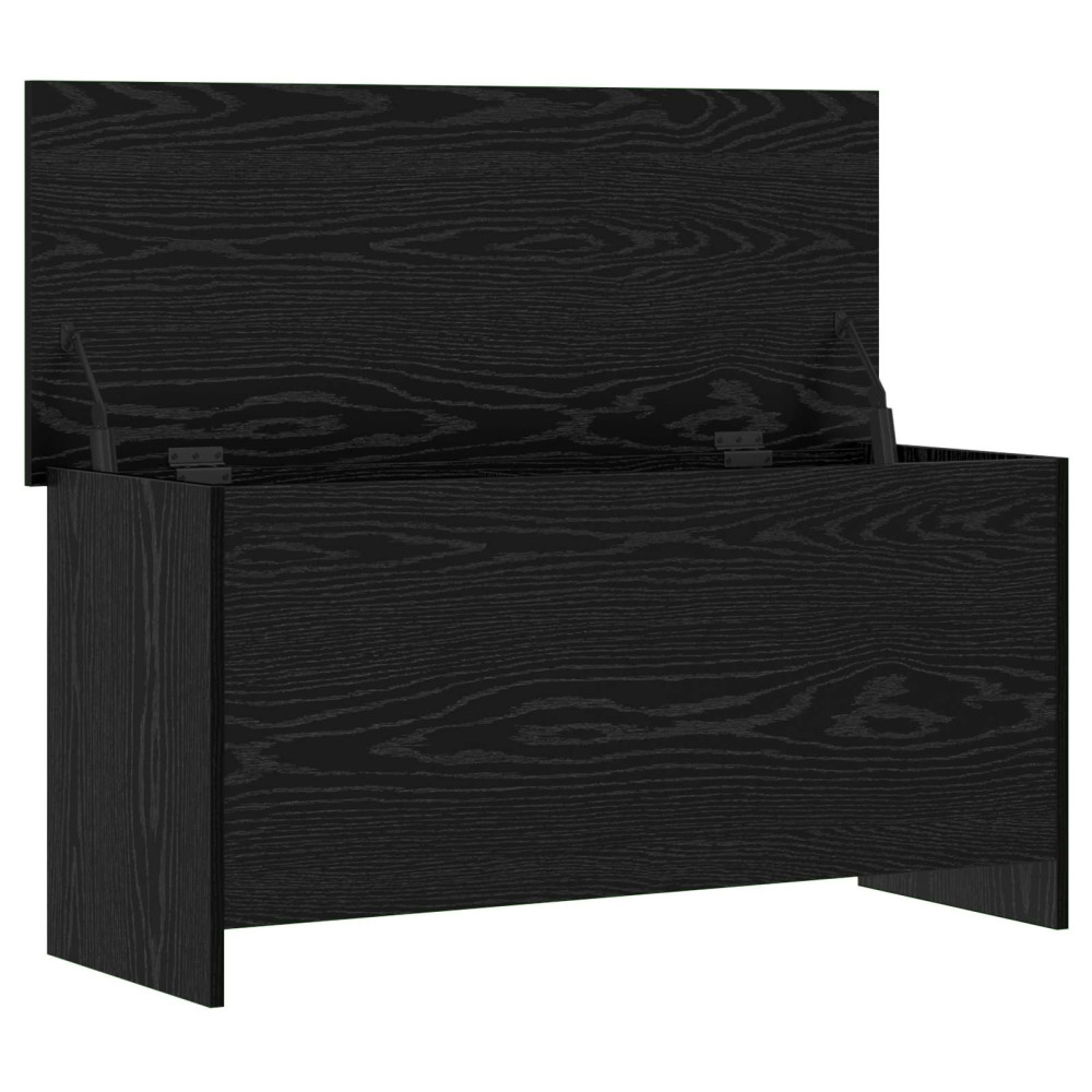 Produktbild för Förvaringskista Svart ek 100 x 40 x 50 cm Konstruerat trä