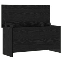 Produktbild för Förvaringskista Svart ek 100 x 40 x 50 cm Konstruerat trä