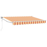 Produktbild för Markis Gul, Orange och Vit 3 x 2 m Polyester och metall
