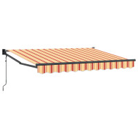 Produktbild för Markis Gul, Orange och Vit 3 x 2 m Polyester och metall