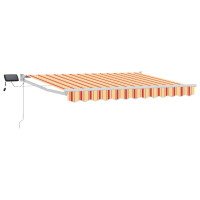 Produktbild för Manuell utdragbar markis med LED-lampor Flerfärgsdesign 3 x 2 m