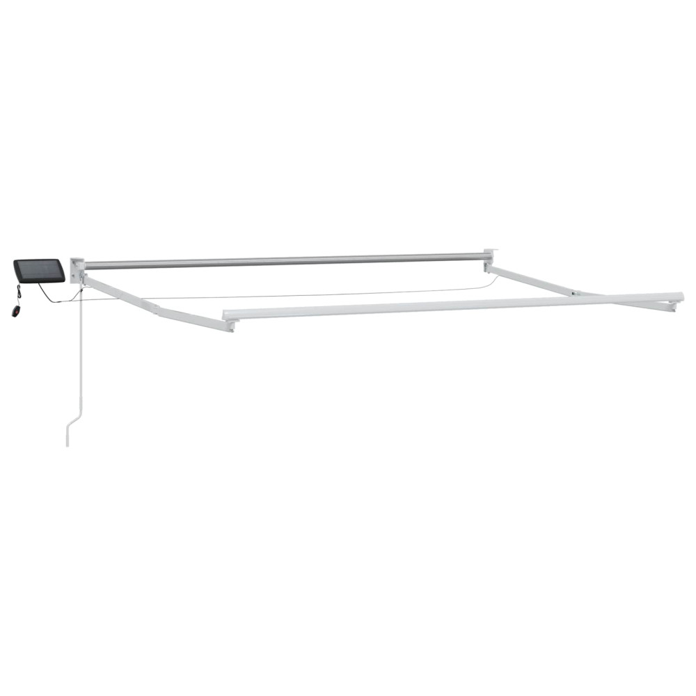 Produktbild för Manuell utdragbar markis med LED-lampor Flerfärgsdesign 3 x 2 m