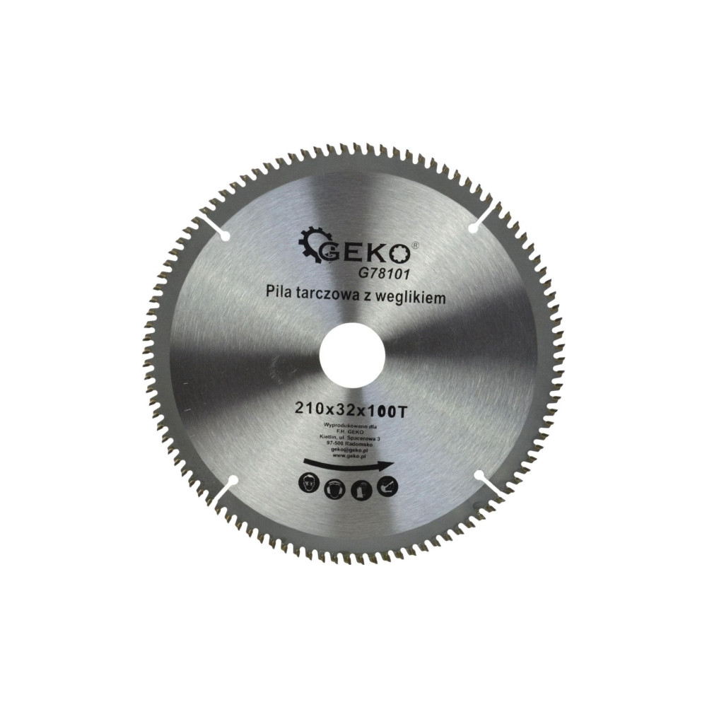 Produktbild för Geko kapskiva för aluminium med hårdmetall 210 mm x 100 T x...