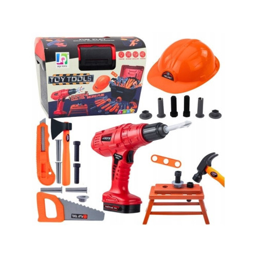 LEANToys LeanToys gör-det-själv-set verktygslåda med batteridriven bo...