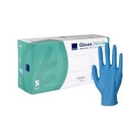 Produktbild för Undersökningshandske, ABENA Classic Protect, S, blå, nitril,...