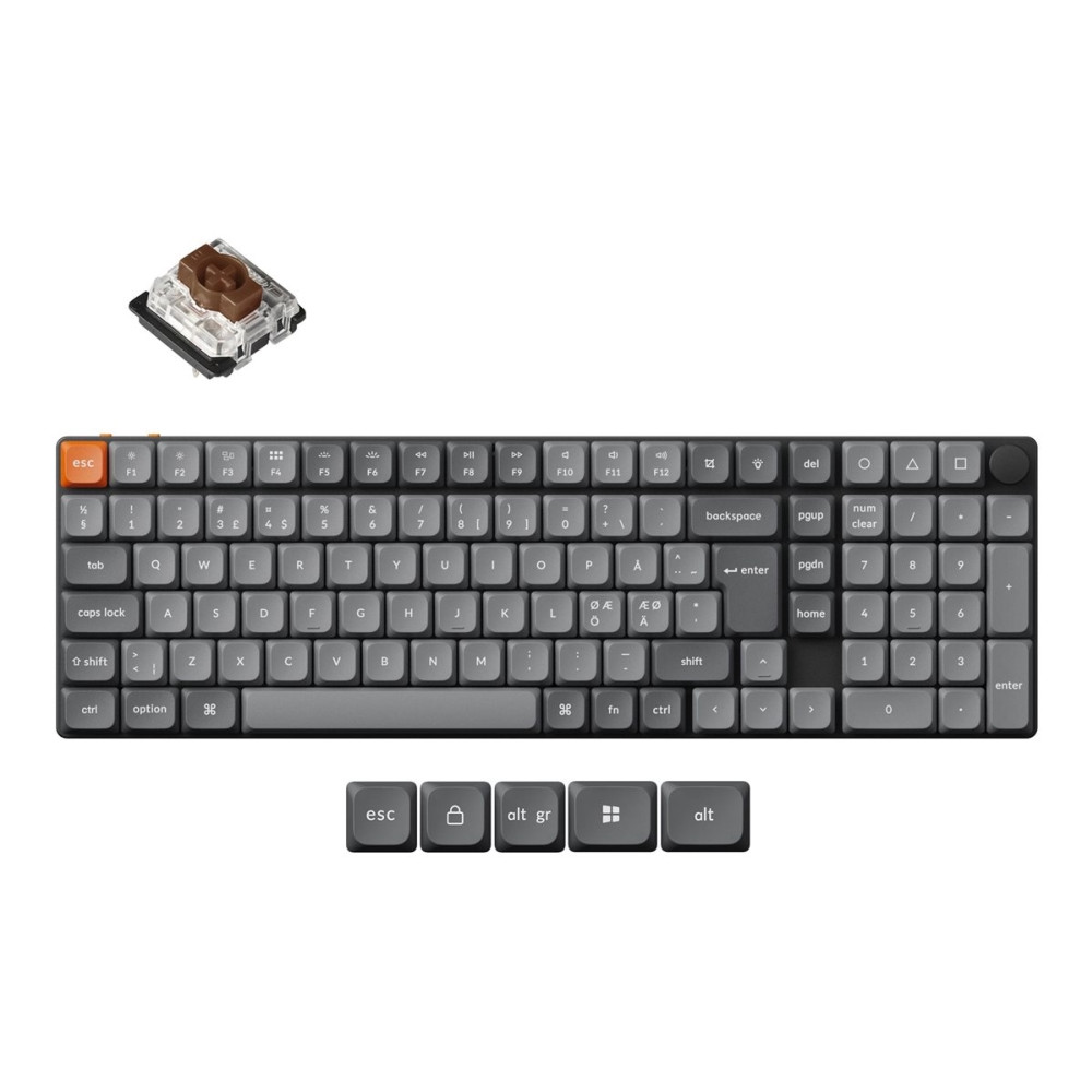 Produktbild för Keychron K17 Max - tangentbord - QMK , custom, mechanical - 96% - QWERTY - Nordisk Inmatningsenhet