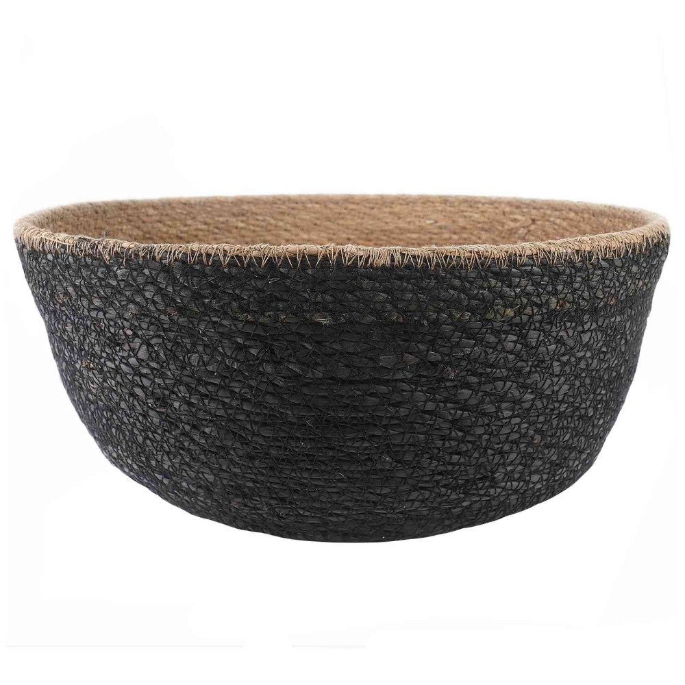 Produktbild för Kruka med handtag 2 pcs Svart Ø 45 x 36 cm 100% Sjögräs